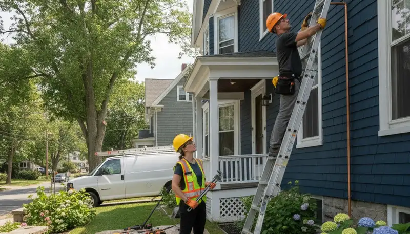 Burlington, MA plumber repairing a residential sink leak for local plumbing service