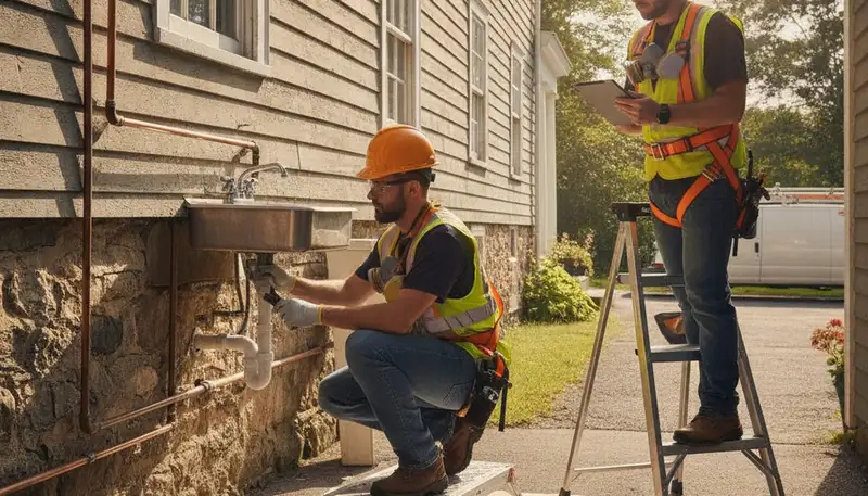 Professional plumber repairing a sink in Burlington, MA for plumbing repair service