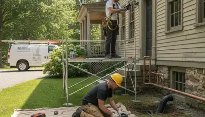Burlington, MA plumber repairing a residential pipe for fast leak service
