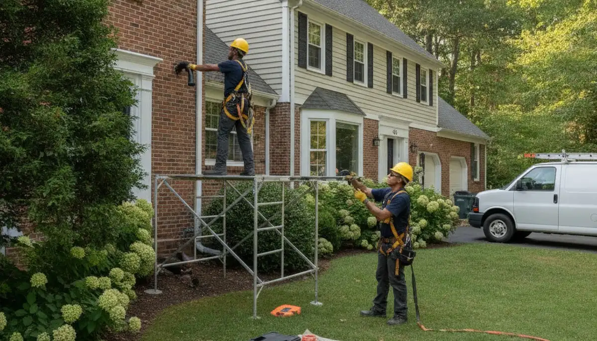 Plumber repairing a pipe in Burlington, MA for local plumbing repair service