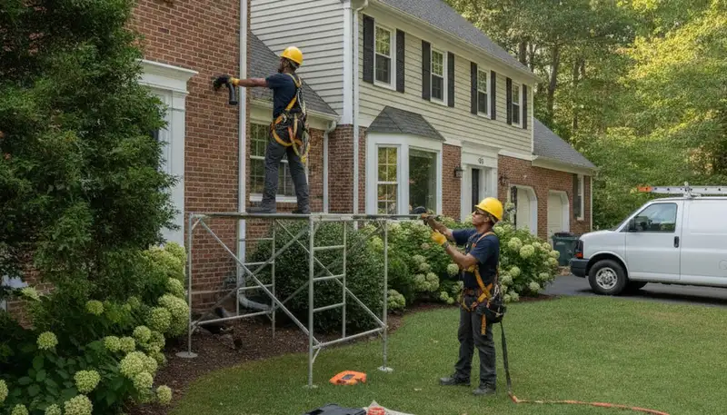 Plumber repairing a pipe in Burlington, MA for local plumbing repair service