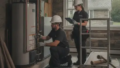 Plumber repairing a pipe in Burlington, MA for residential plumbing service