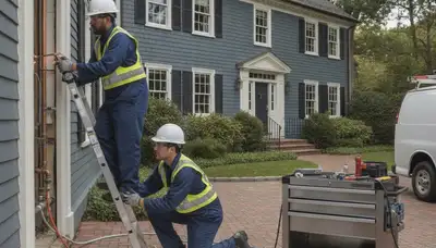Burlington, MA plumber repairing a residential plumbing issue for local home service customers