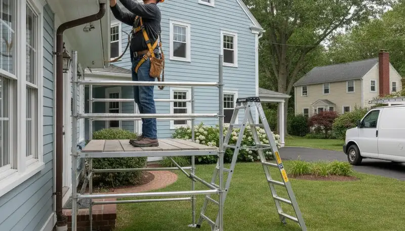 Burlington, MA plumber repairing residential plumbing for local emergency service