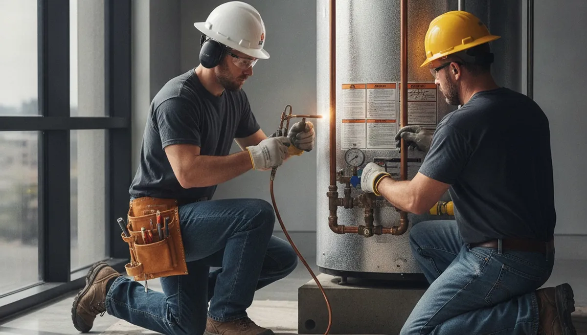 Burlington, MA plumber repairing a home pipe for plumbing service call