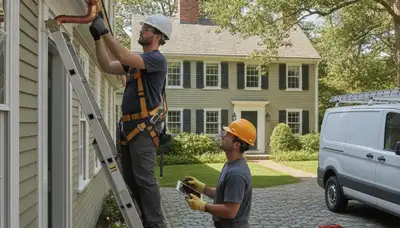 Plumbing repair technician serving Burlington, MA on an area service page