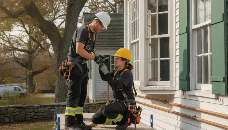 Professional plumber repairing a leak in Burlington, MA for local plumbing repair service