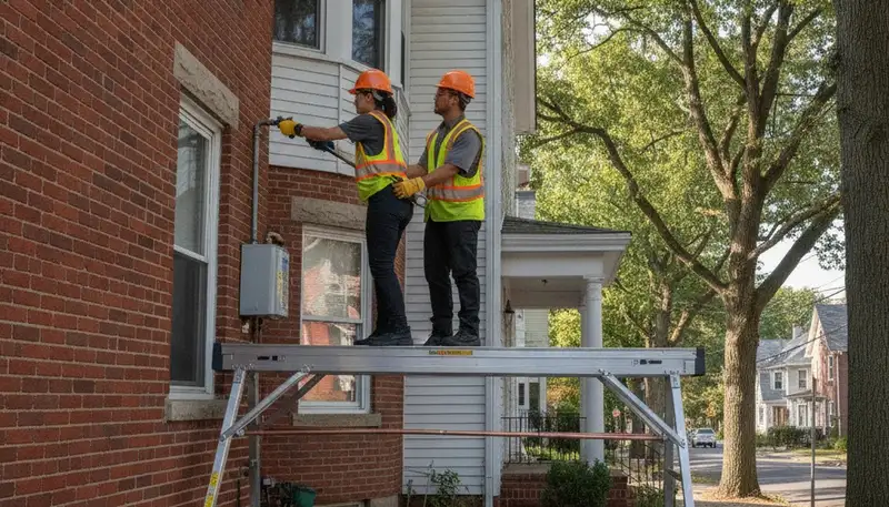 Burlington MA plumber repairing a leak for a local plumbing repair service