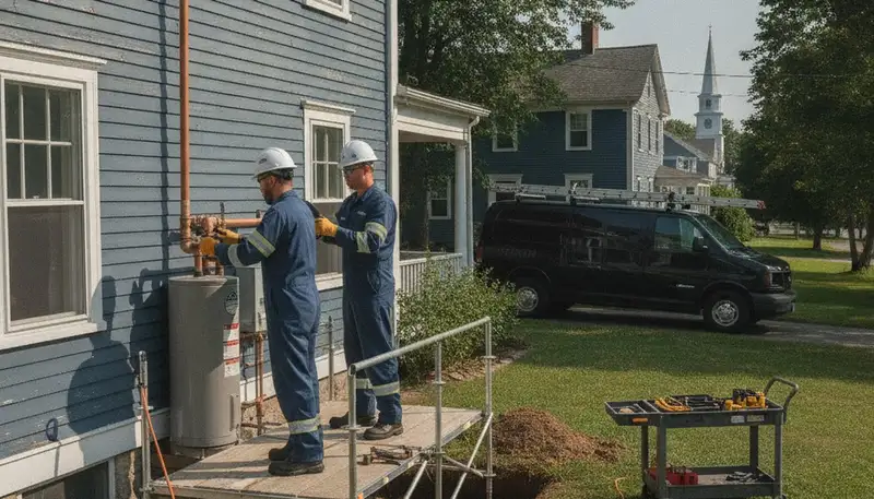 Burlington, MA plumber repairing a pipe for residential plumbing service