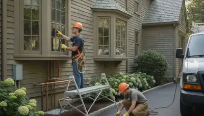 Burlington, MA plumber repairing a residential pipe for local plumbing service