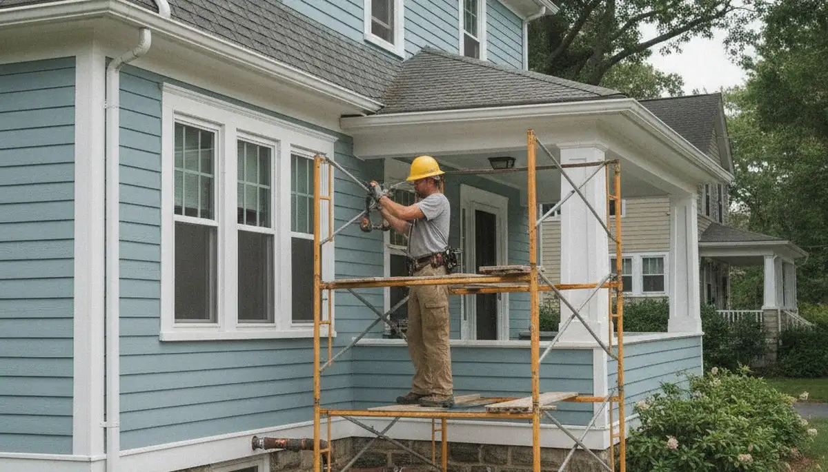 Plumber repairing a leaking pipe in Burlington, MA for residential plumbing service