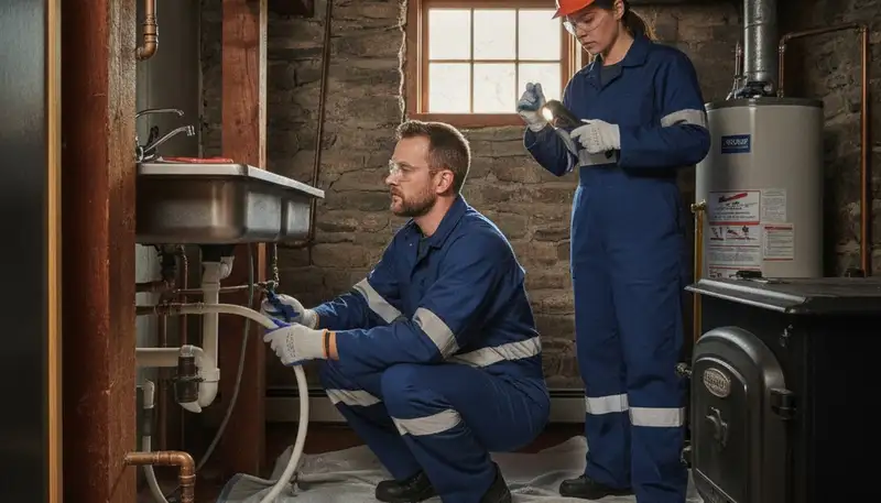 Burlington, MA plumber repairing a residential plumbing fixture for local home service needs