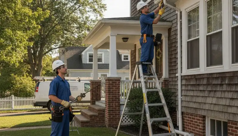 Burlington, MA plumber repairing a residential pipe for local plumbing repair service