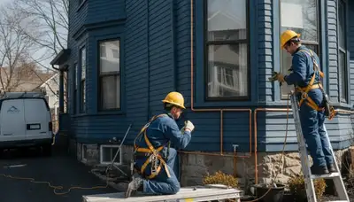 Burlington, MA plumber repairing a residential plumbing system for local home service needs