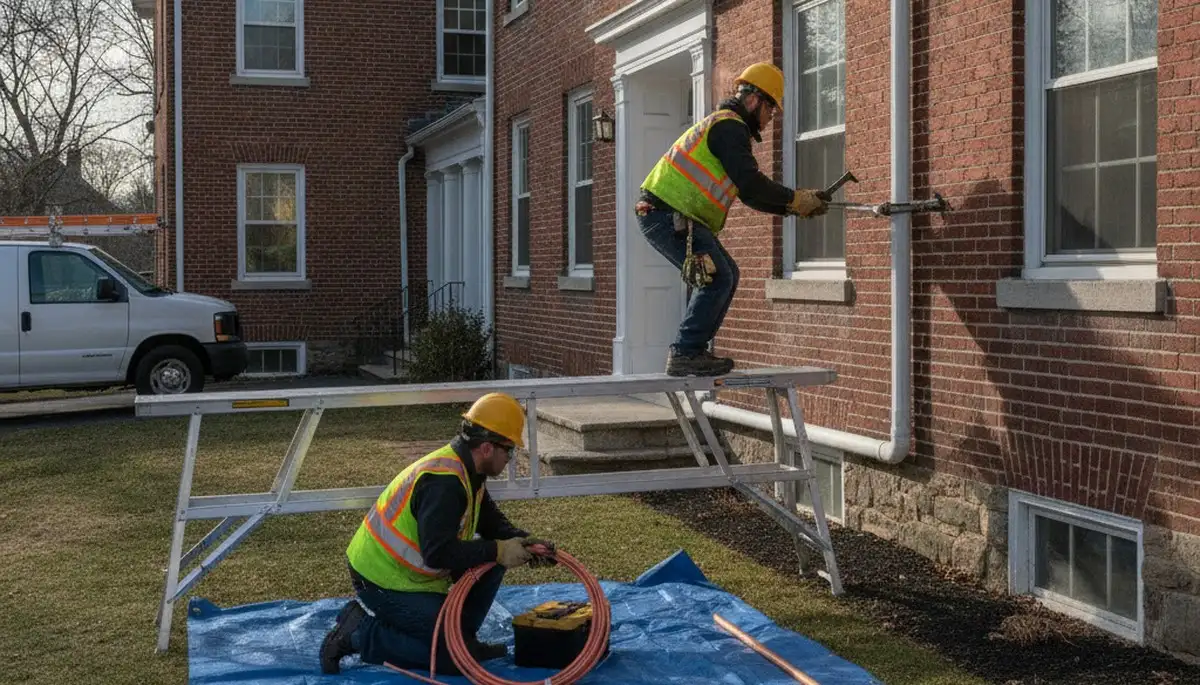 Plumber repairing a pipe in Burlington, MA for reliable plumbing repair services