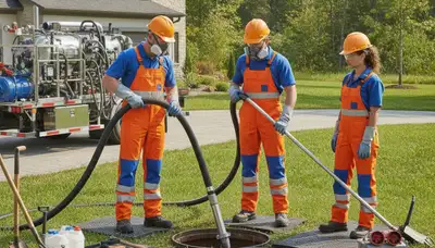 Septic tank cleaning service in Burlington, MA for residential plumbing systems
