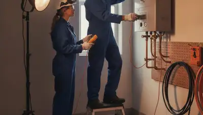 Tankless water heater installation in Burlington, MA by On Call Plumbers