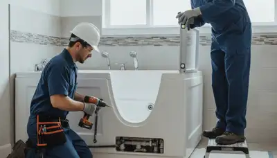 Walk-in tub installation for safer bathing in Burlington, MA by On Call Plumbers